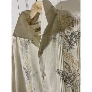 Tommy‎ Bahama Men’s Sz L Linen/Tencel Lyocell Blend Tropical Short Sleeve Shirt